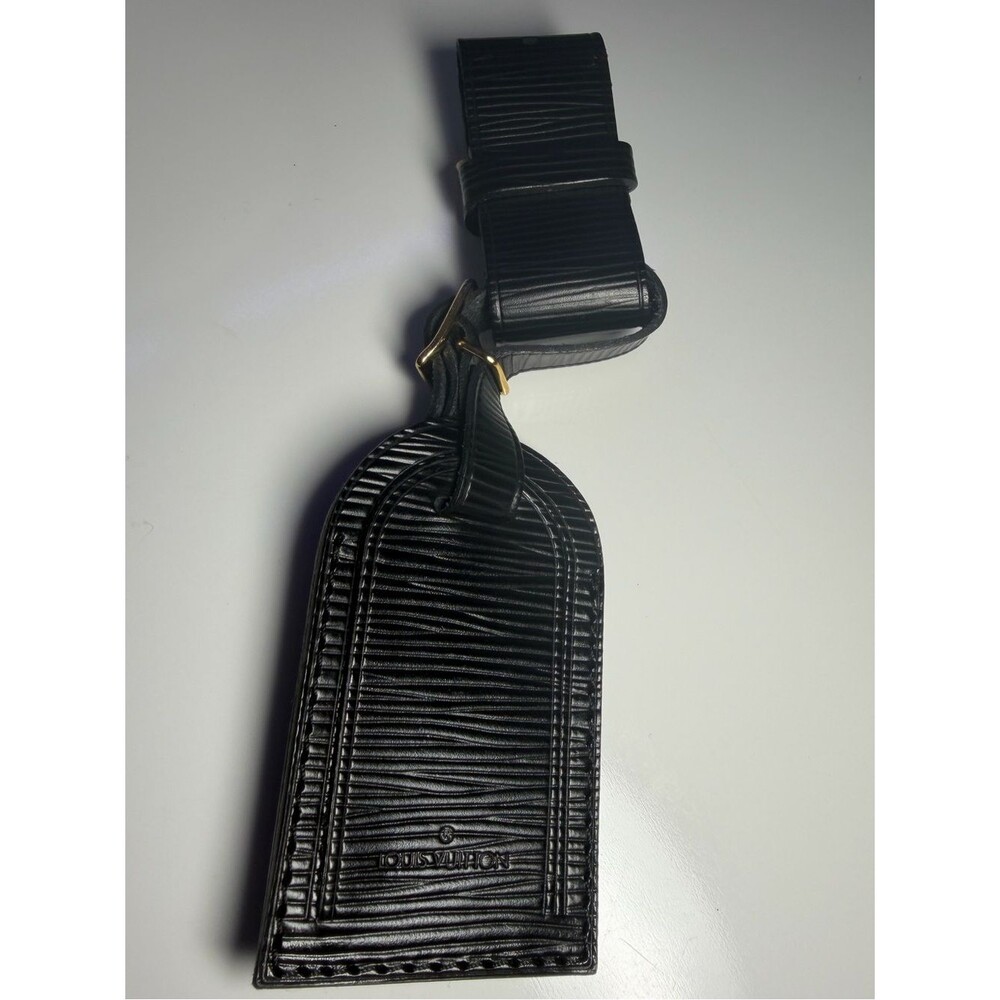 Louis Vuitton Black Epi Leather Luggage Tag with Strap